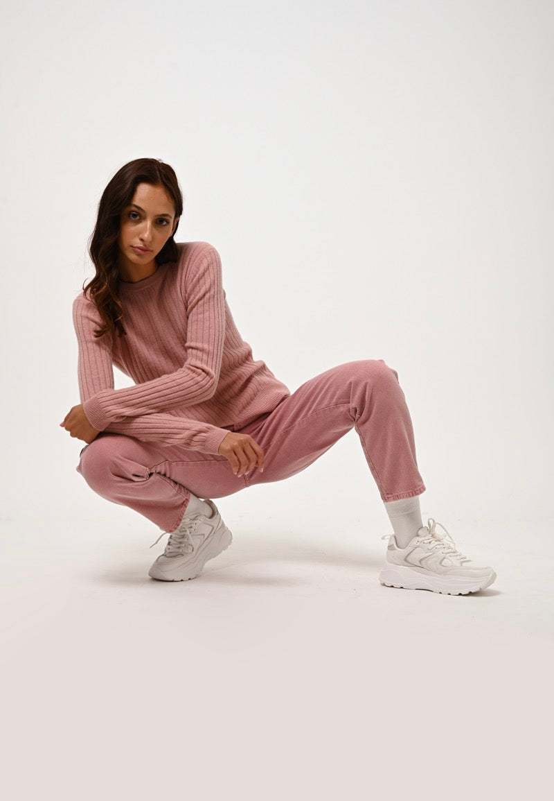 Pull Col Rond - Bella - Bois De Rose