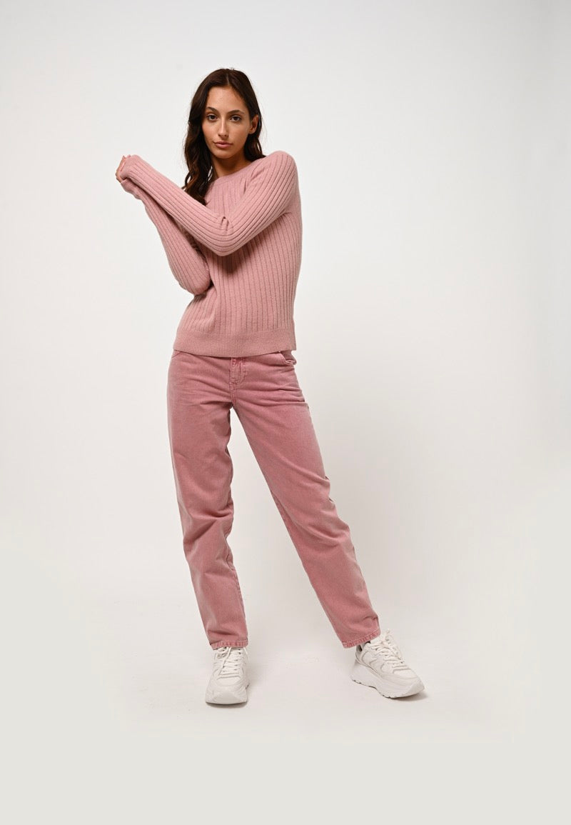 Pull Col Rond - Bella - Bois De Rose
