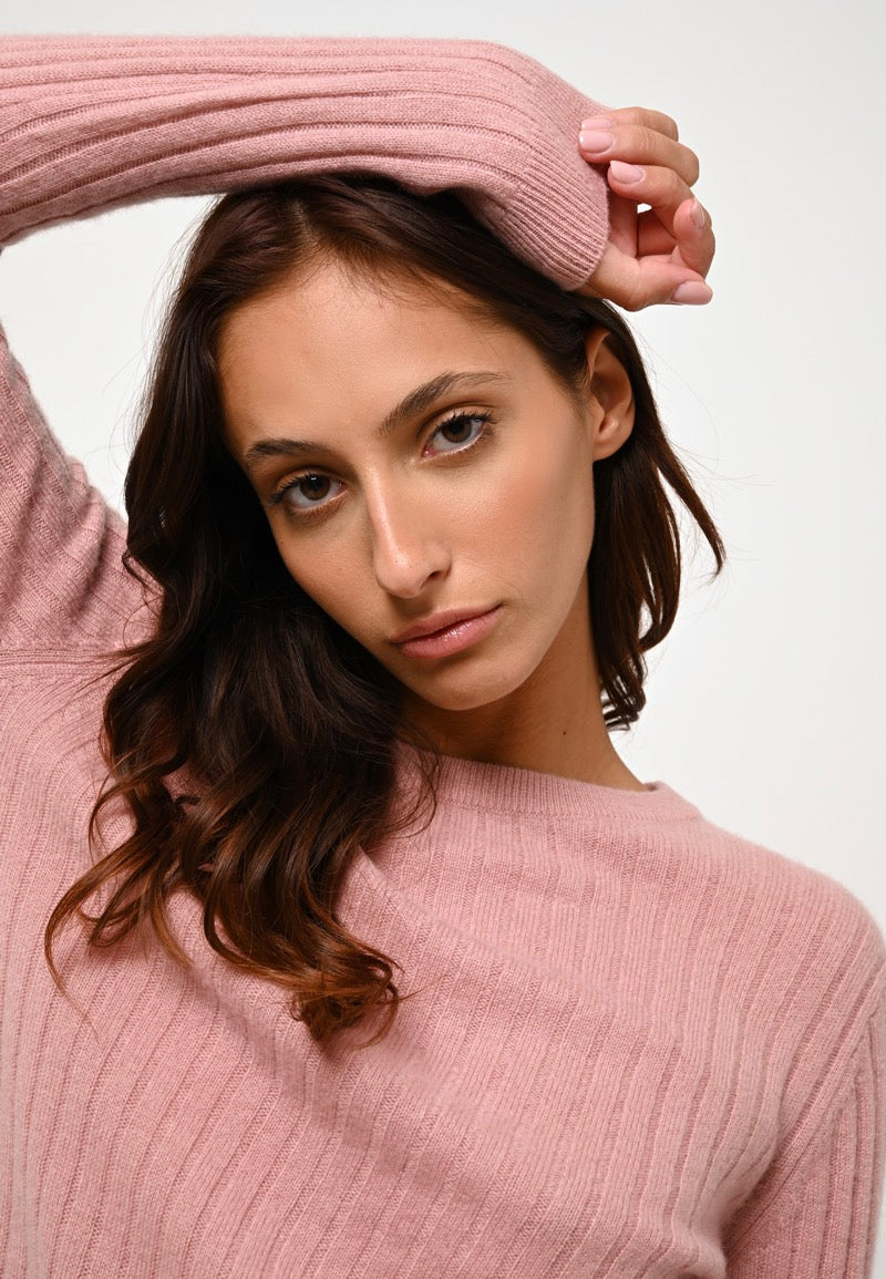 Pull Col Rond - Bella - Bois De Rose