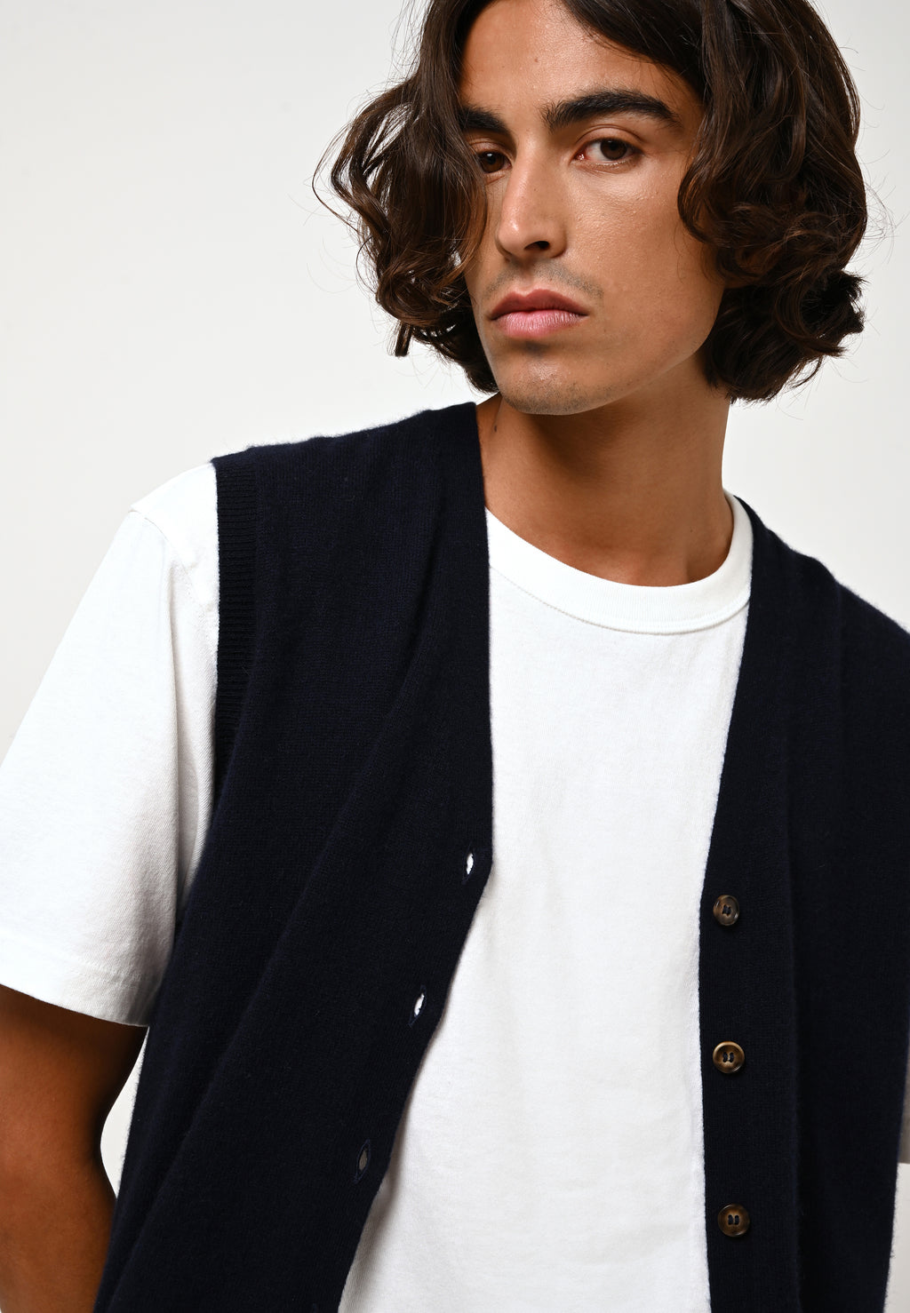 Cárdigan Cuello V Sin Mangas - Hugo - Navy