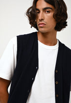 Cárdigan Cuello V Sin Mangas - Hugo - Navy