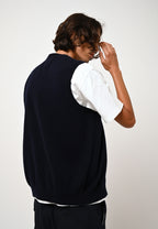 Cárdigan Cuello V Sin Mangas - Hugo - Navy