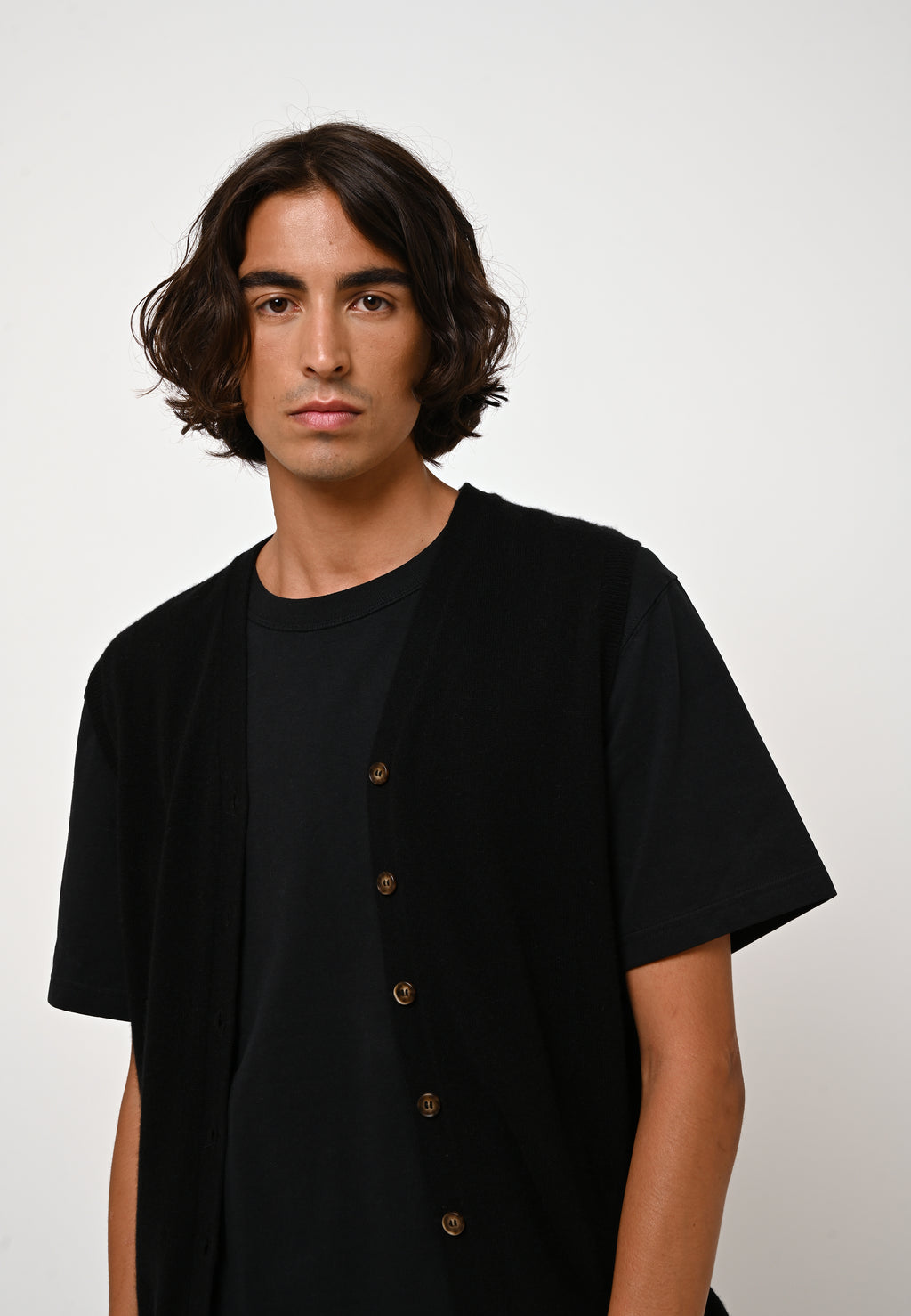 Sleeveless V-Neck Cardigan - Hugo - Black
