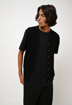 Sleeveless V-Neck Cardigan - Hugo - Black