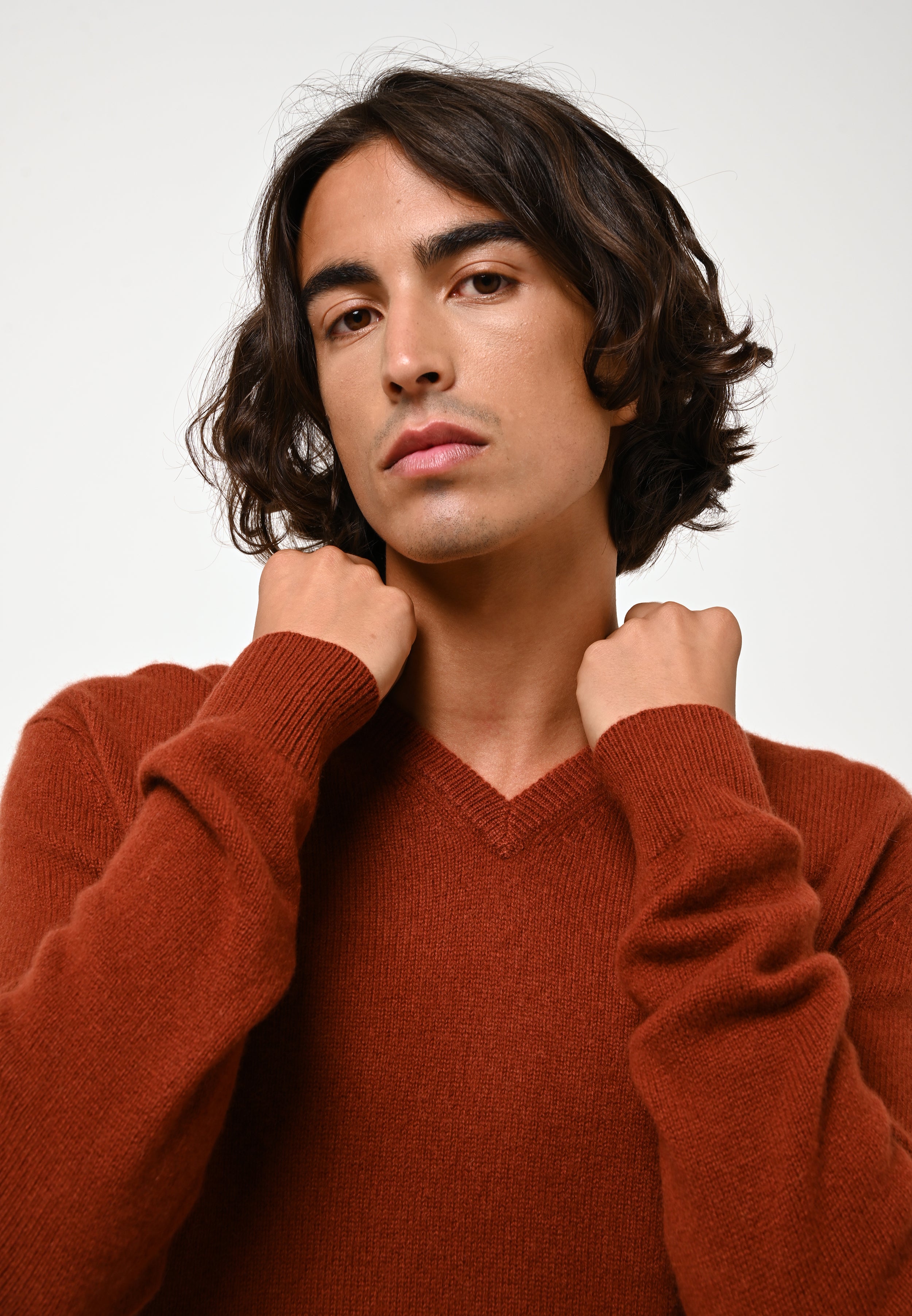 V-Neck Jumper 4-Ply - Victor - Squirrel