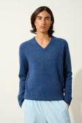 Pull Col V 4 Fils - Victor - Océan Chiné
