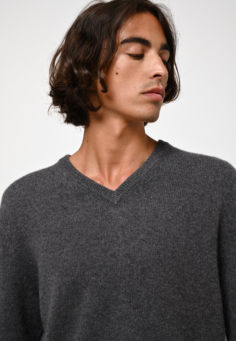 Jersey Cuello en V 4 Hilos - Victor - Gris