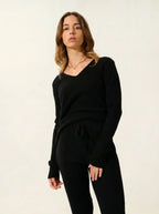 Pull Col V 4 Fils - Chelsea - Noir