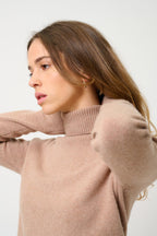 Pull Col Roulé 4 Fils - Linda - Camel Chiné