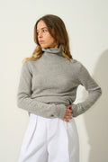 Pull Col Roulé 4 Fils - Linda - Nuage Chiné