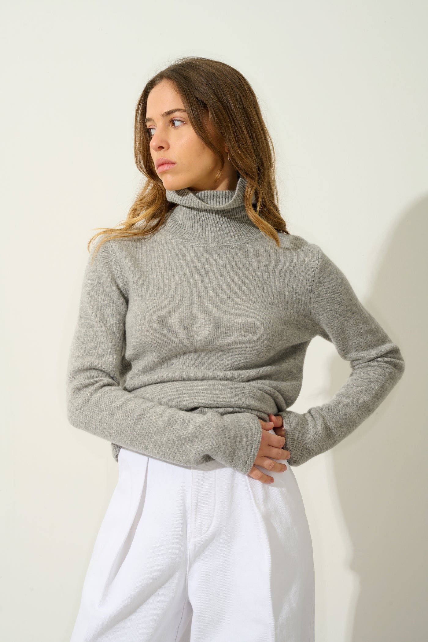 Pull Col Roulé 4 Fils - Linda - Nuage Chiné