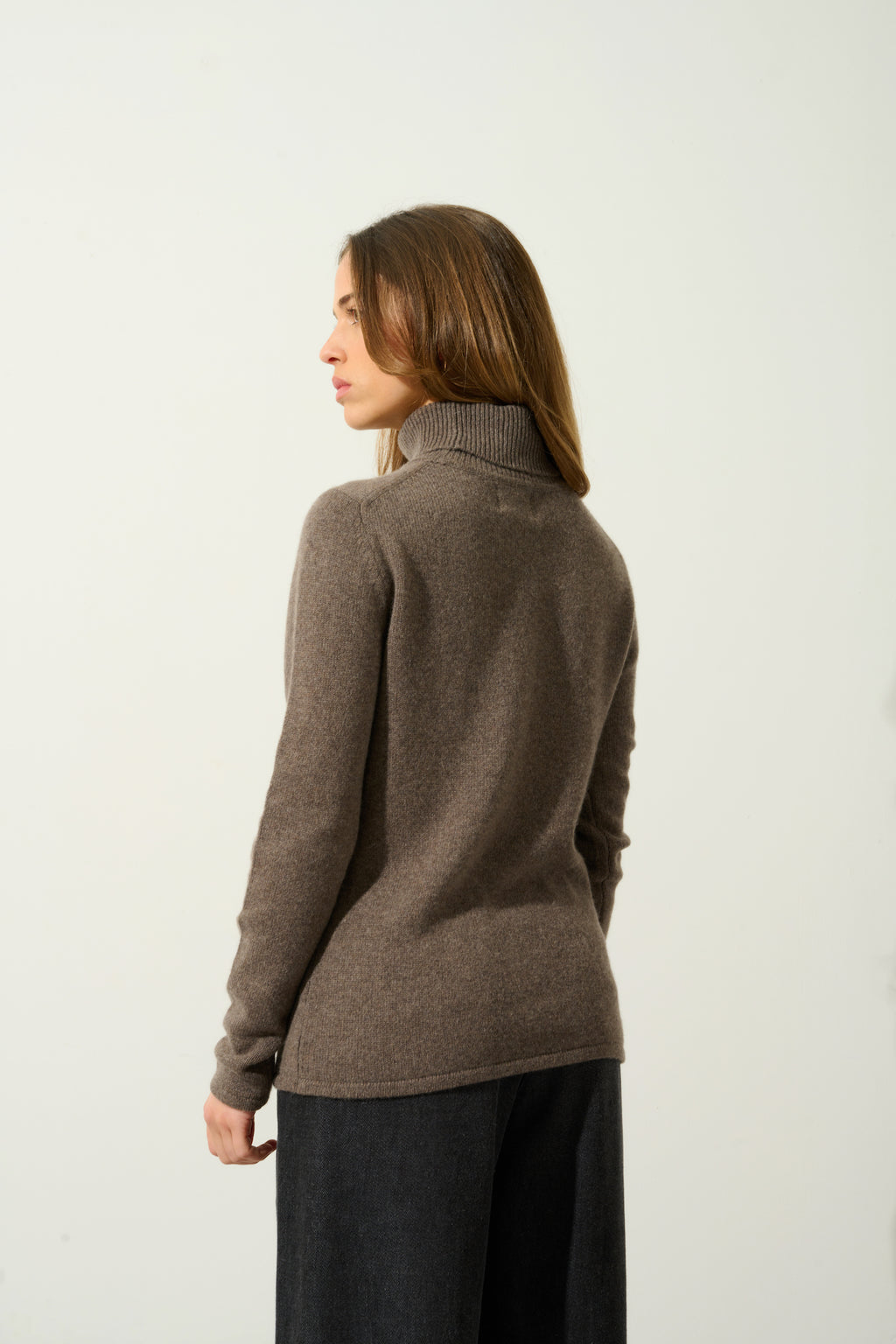 Jersey de Cuello Alto de 4 Hilos - Linda - Marrón