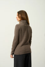 Jersey de Cuello Alto de 4 Hilos - Linda - Marrón