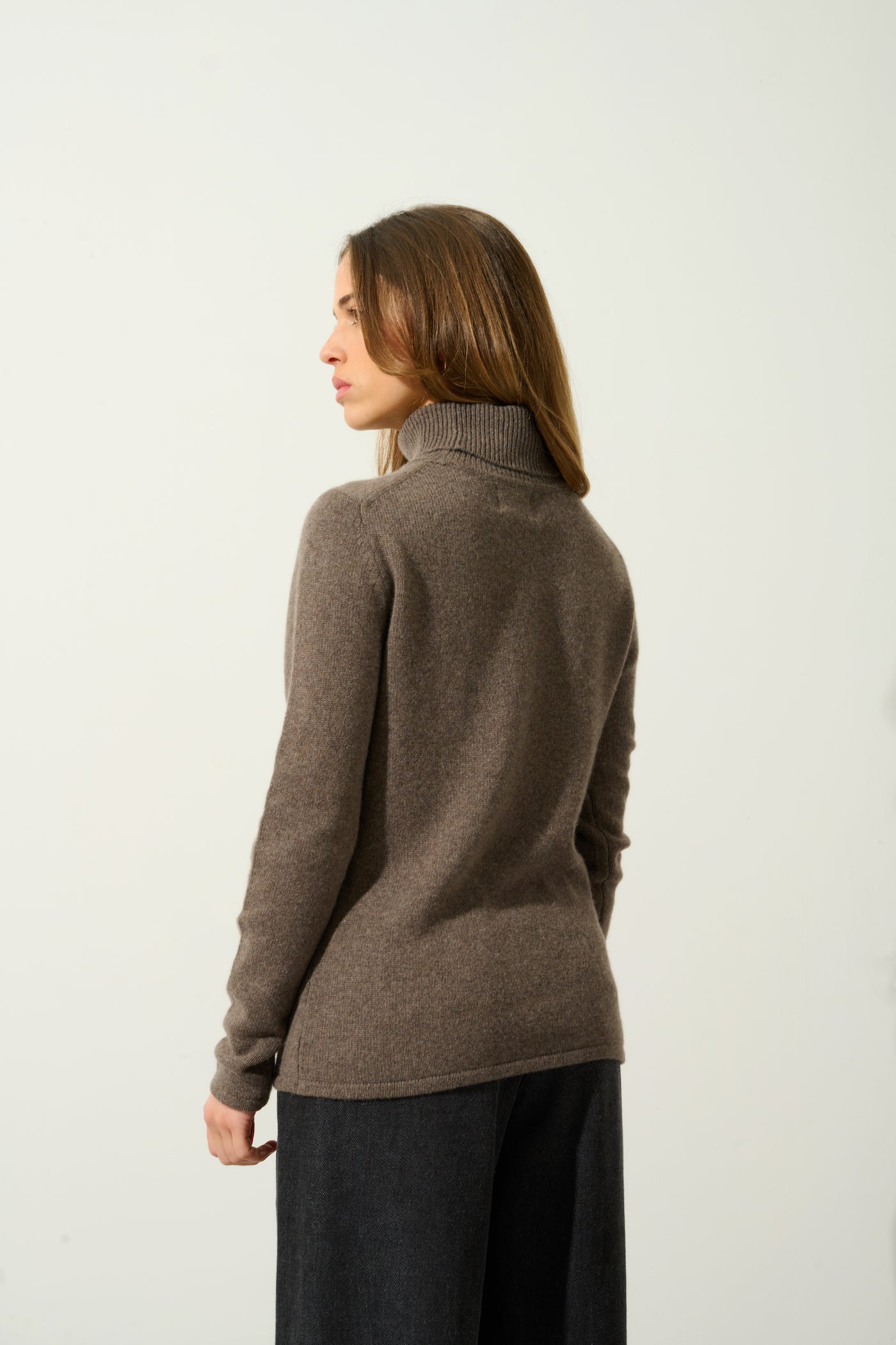 Jersey de Cuello Alto de 4 Hilos - Linda - Marrón