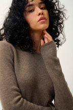Pull Col Rond 4 Fils - Ivy - Taupe Chiné