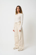 Pull Col Rond 4 Fils - Ivy - Beige