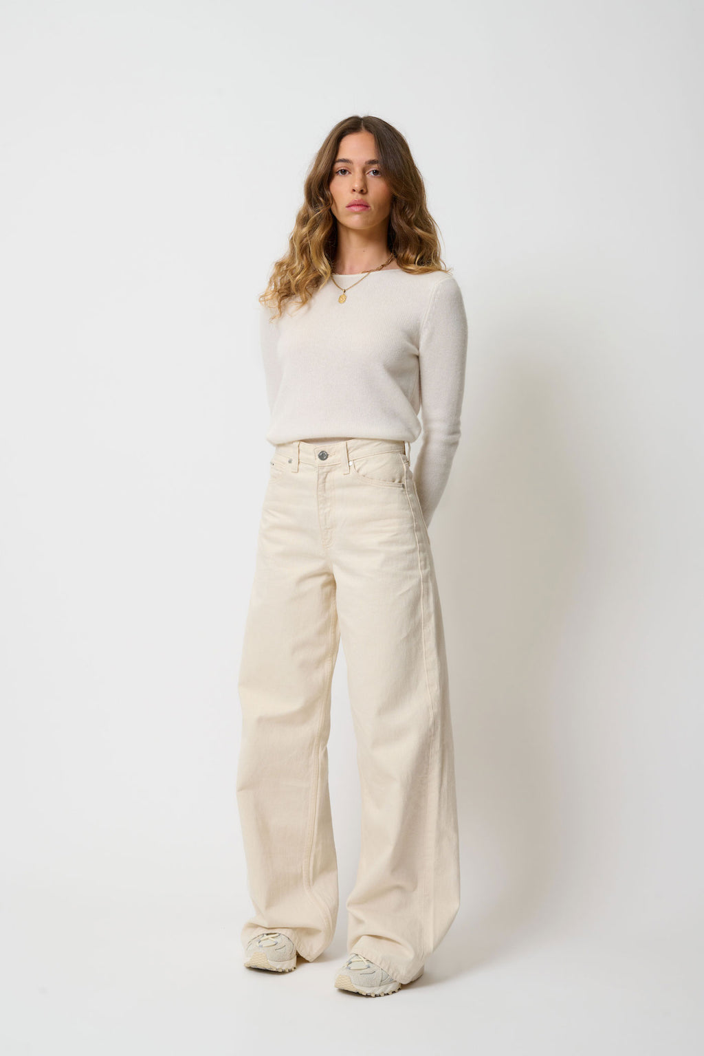 Pull Col Rond 4 Fils - Ivy - Beige