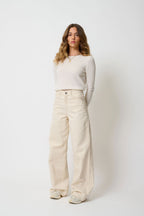 Pull Col Rond 4 Fils - Ivy - Beige