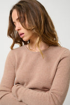 4-Ply Round-Neck Jumper - Ivy - Marl Camel