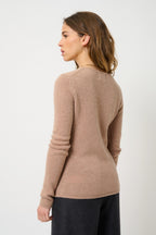 4-Ply Round-Neck Jumper - Ivy - Marl Camel