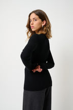 Pull Col Rond 4 Fils - Ivy - Noir