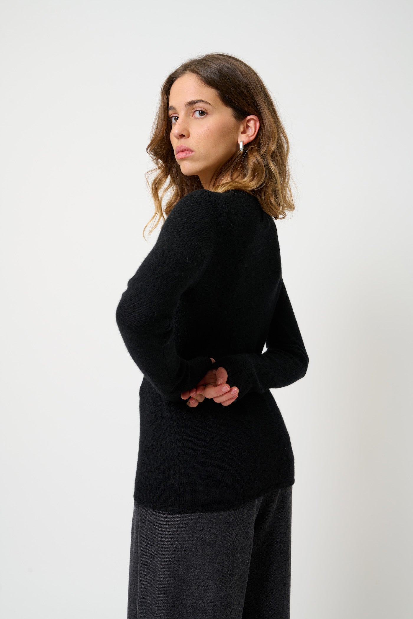 Pull Col Rond 4 Fils - Ivy - Noir