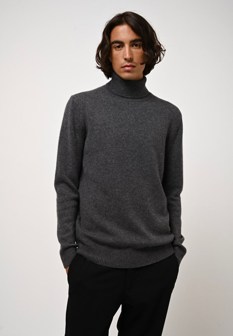 Jersey de cuello alto de 4 capas - Martin - Antracita Jaspeada