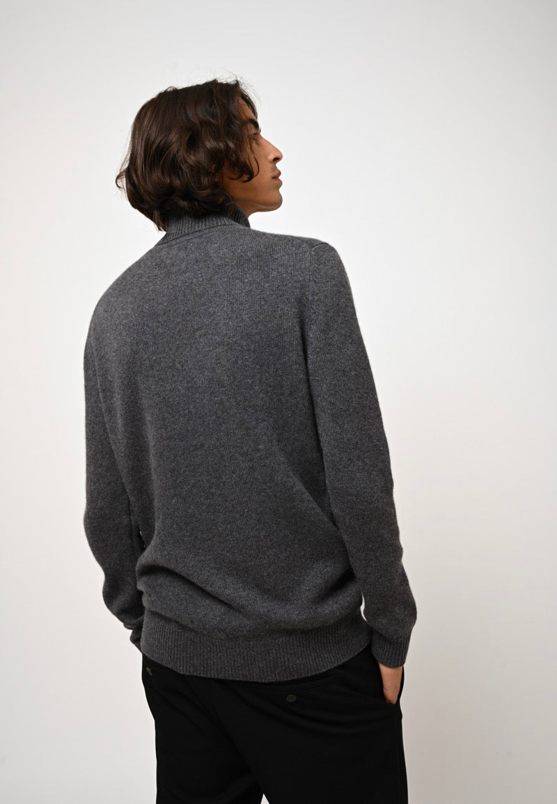 Jersey de cuello alto de 4 capas - Martin - Antracita Jaspeada