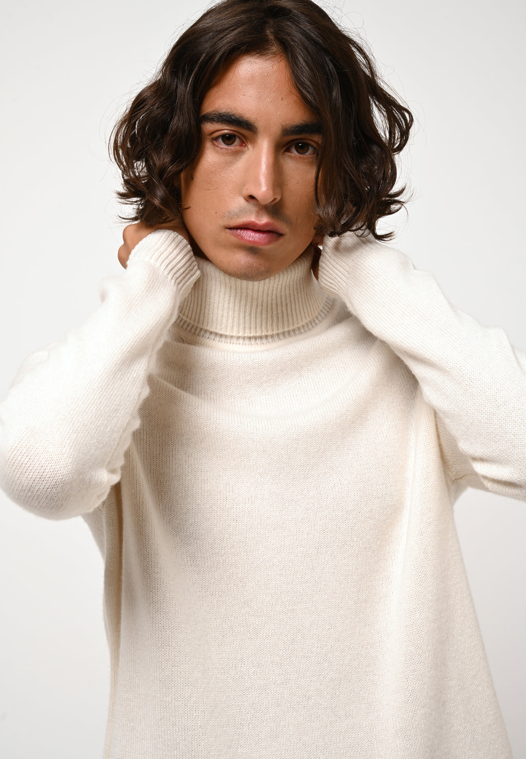 4-Ply Roll-Neck Jumper - Martin - Snow