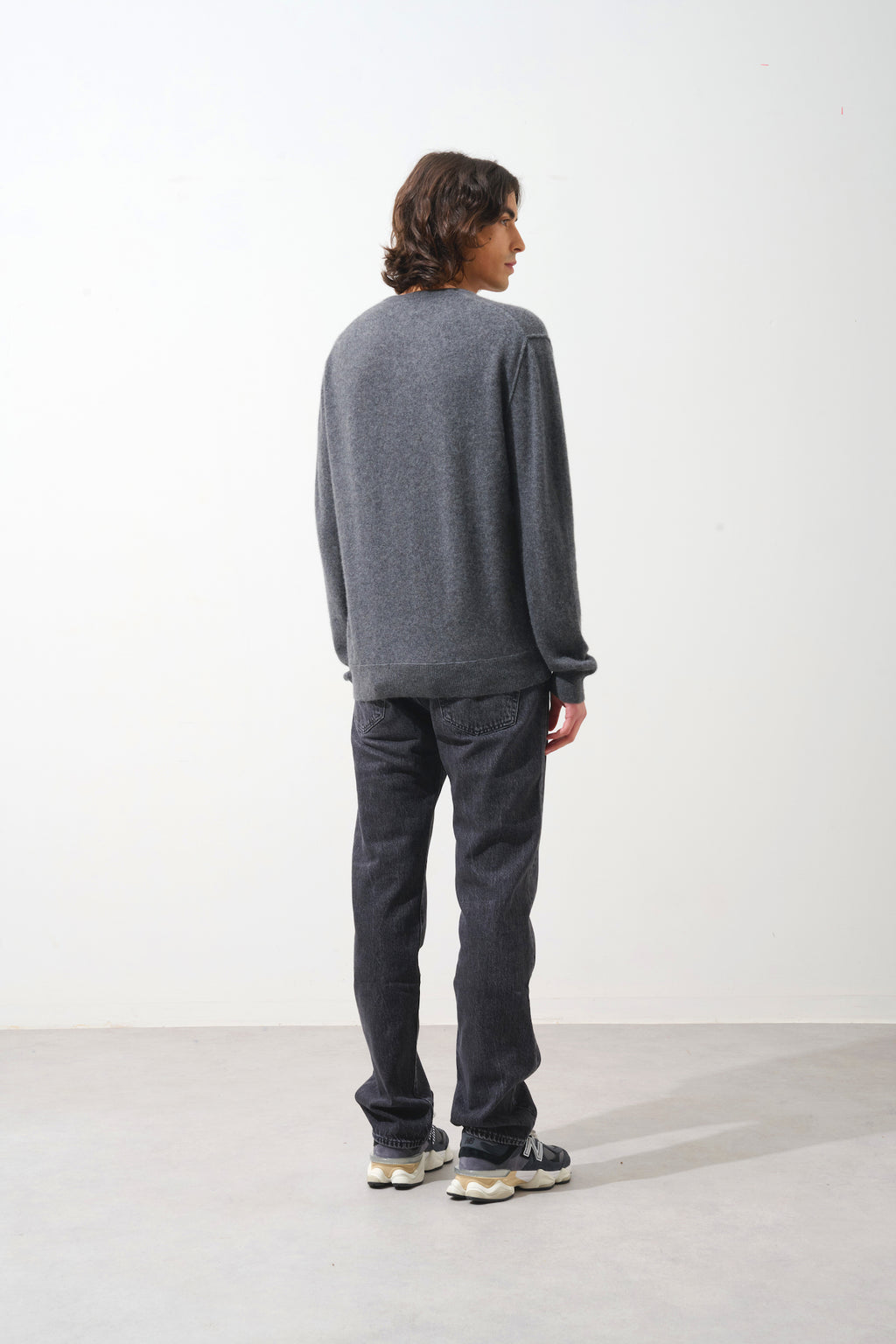 V-Neck Jumper - Timeo - Heathered Anthracite