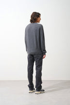 V-Neck Jumper - Timeo - Heathered Anthracite