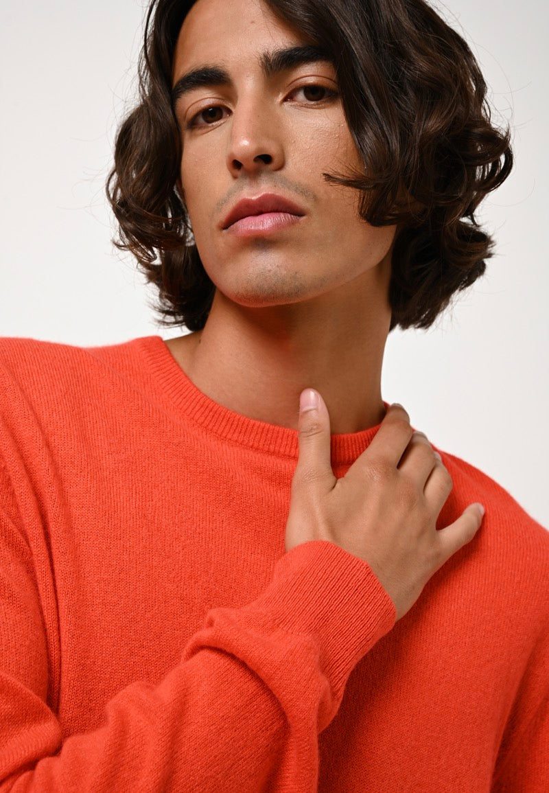 Pull Col Rond - Aiglière - Orange