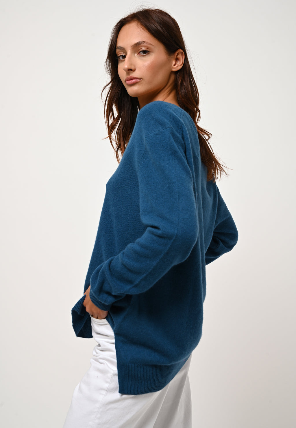 Pull Col V Devant Et Dos - Giegn - Paon