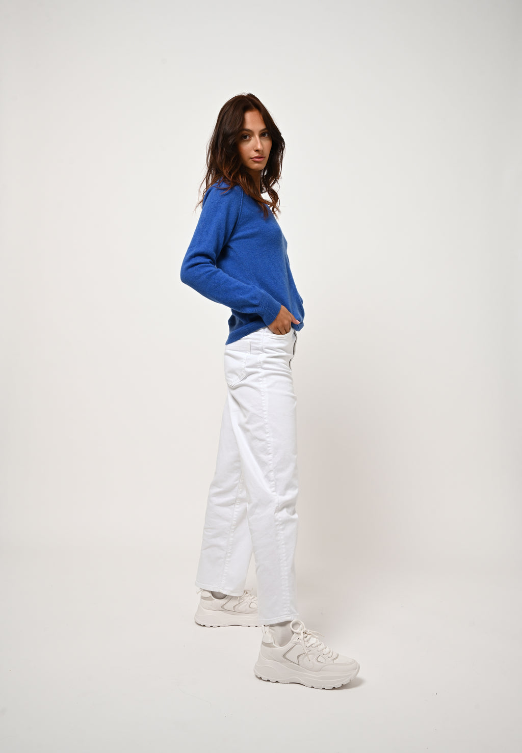 V-Neck Jumper - Giusalet - Electric Blue