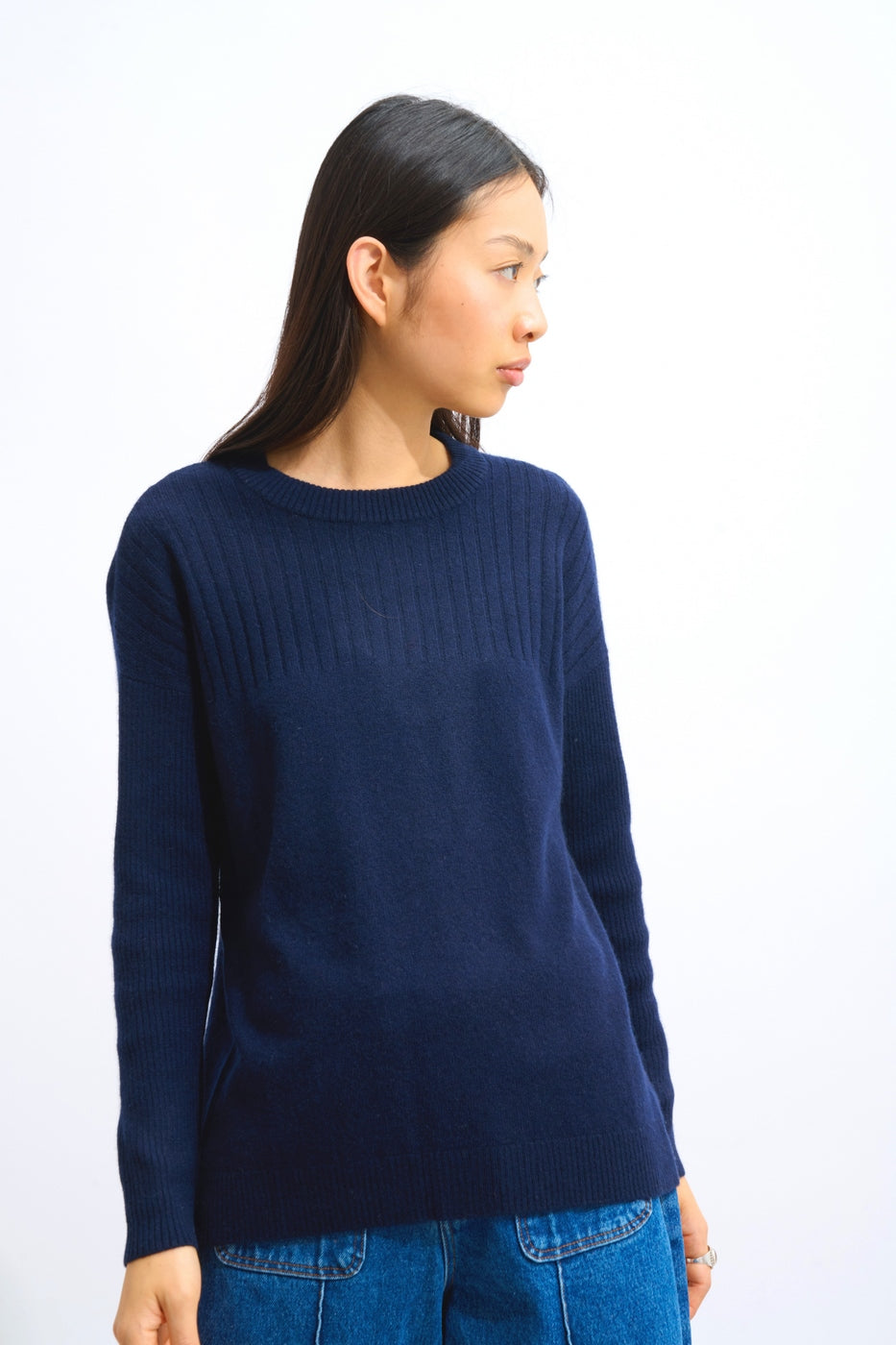 Round Neck Jumper - Daria - Navy