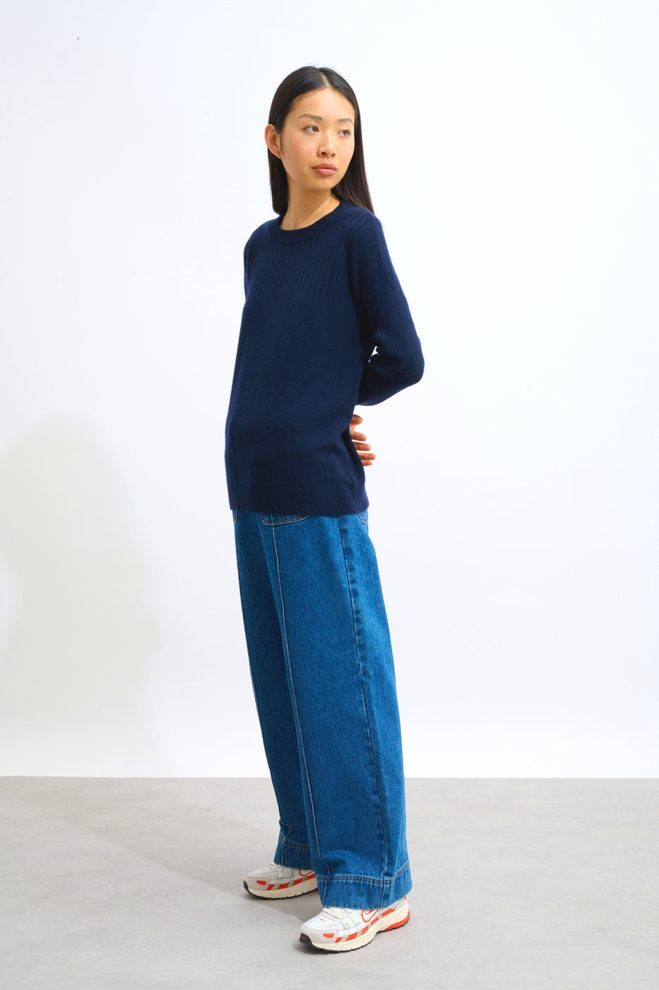 Round Neck Jumper - Daria - Navy