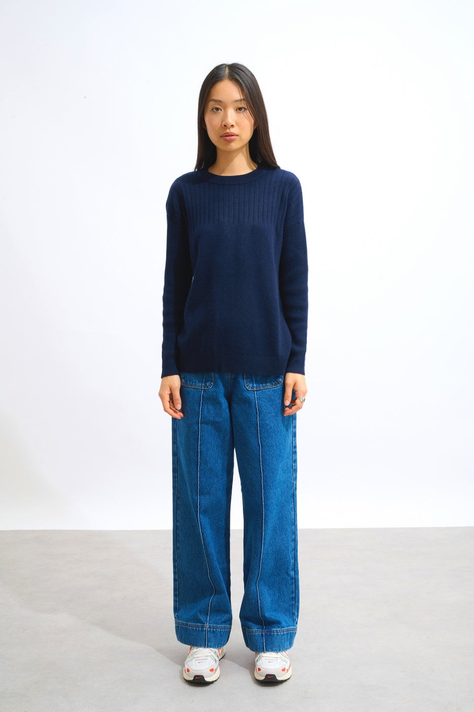 Round Neck Jumper - Daria - Navy