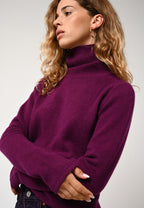 4-Ply Roll-Neck Jumper - Linda - Plum