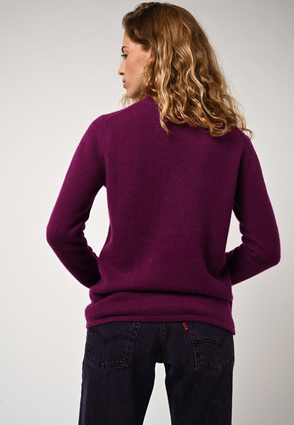 4-Ply Roll-Neck Jumper - Linda - Plum
