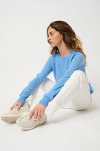 Round-Neck Jumper - Etret - Baby Blue