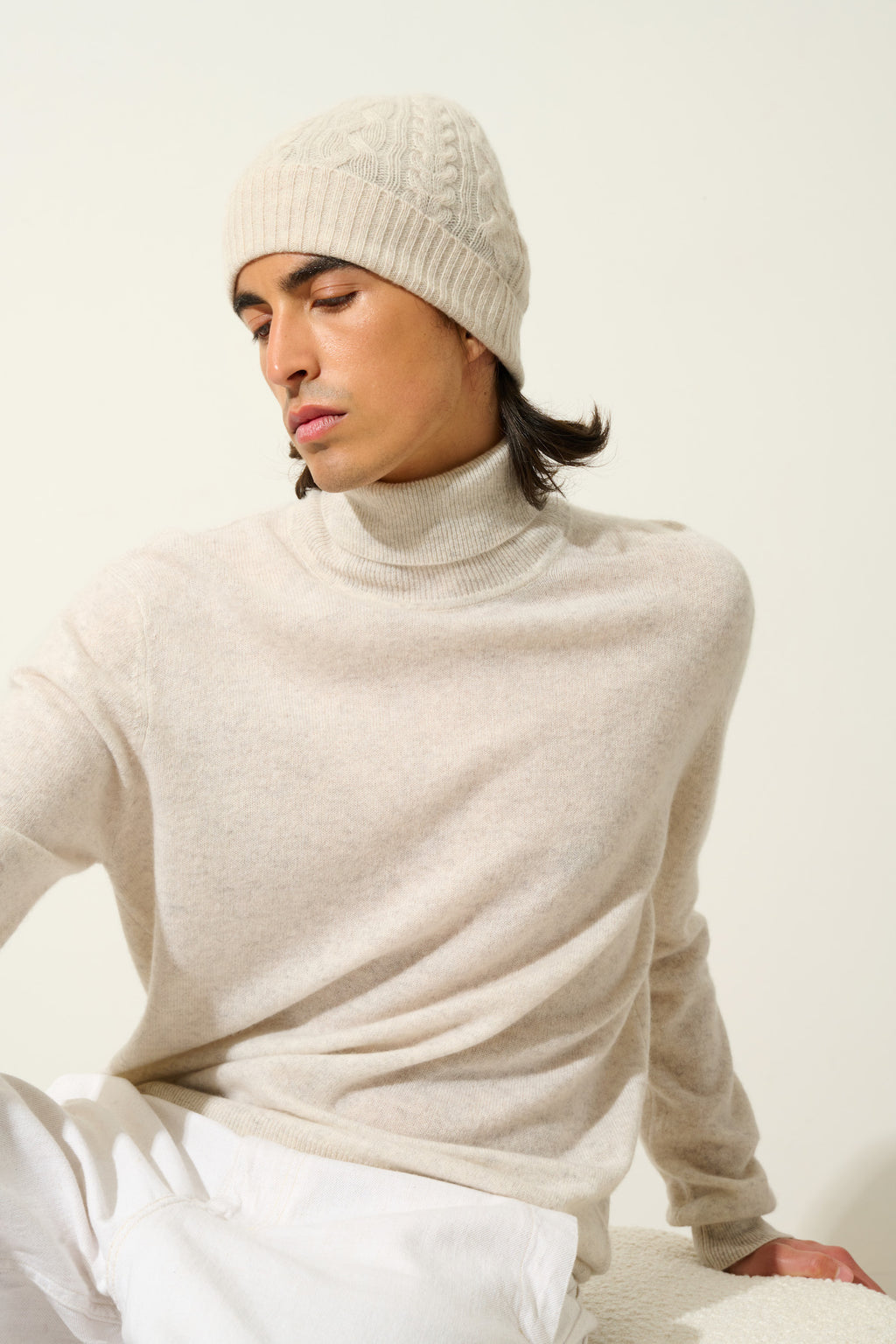 4-Ply Beanie - Scott - Marl Beige