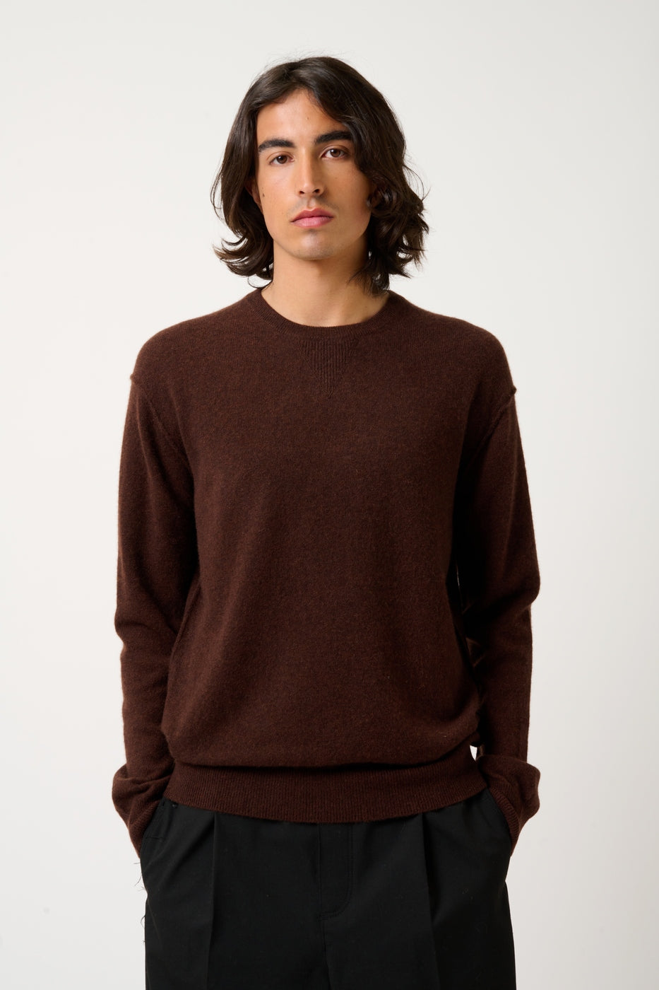 Round-Neck Jumper - Nolan - Coffee