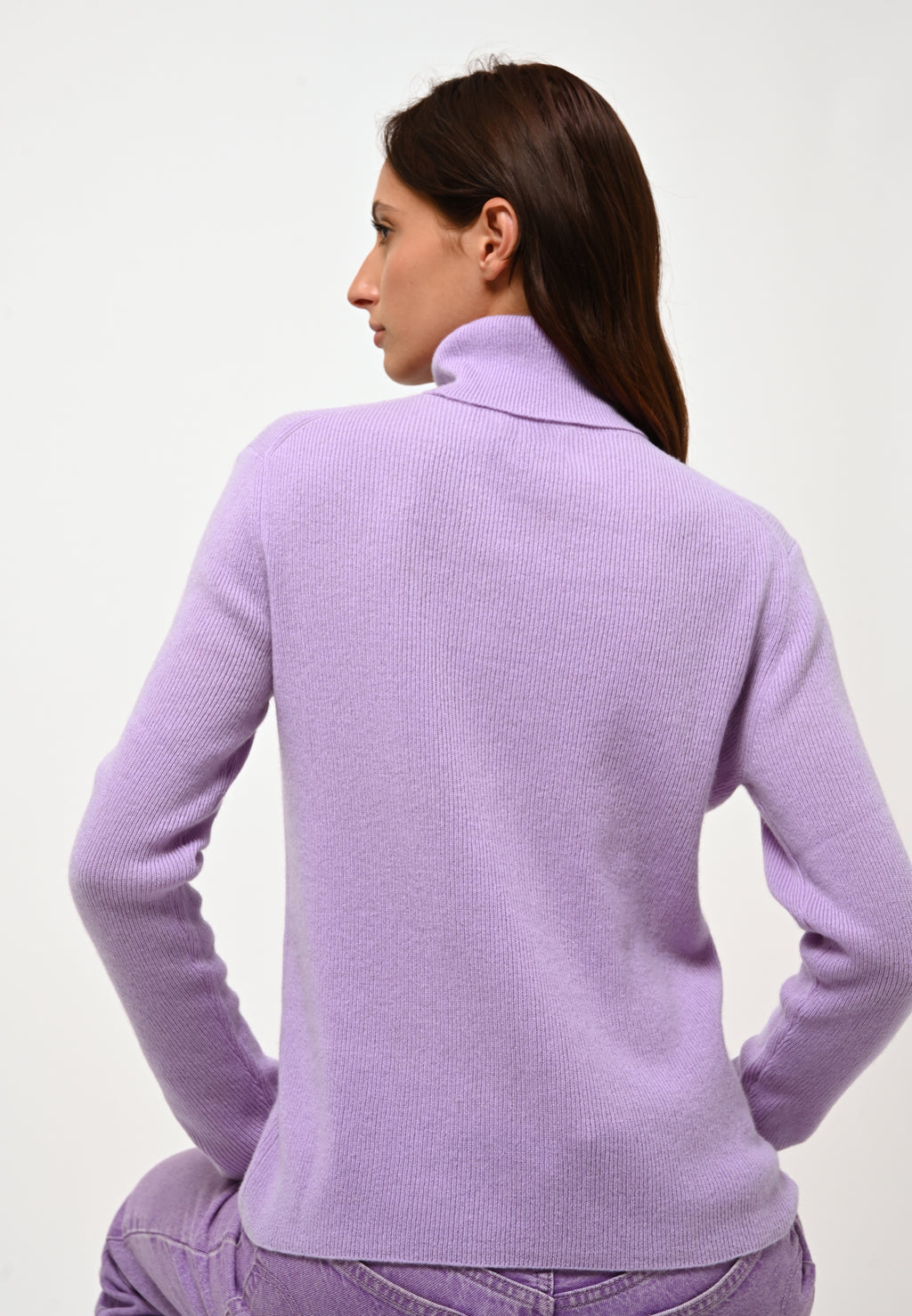 Suzie Roll-Neck Jumper - Mauve - 100% 2-Ply Cashmere