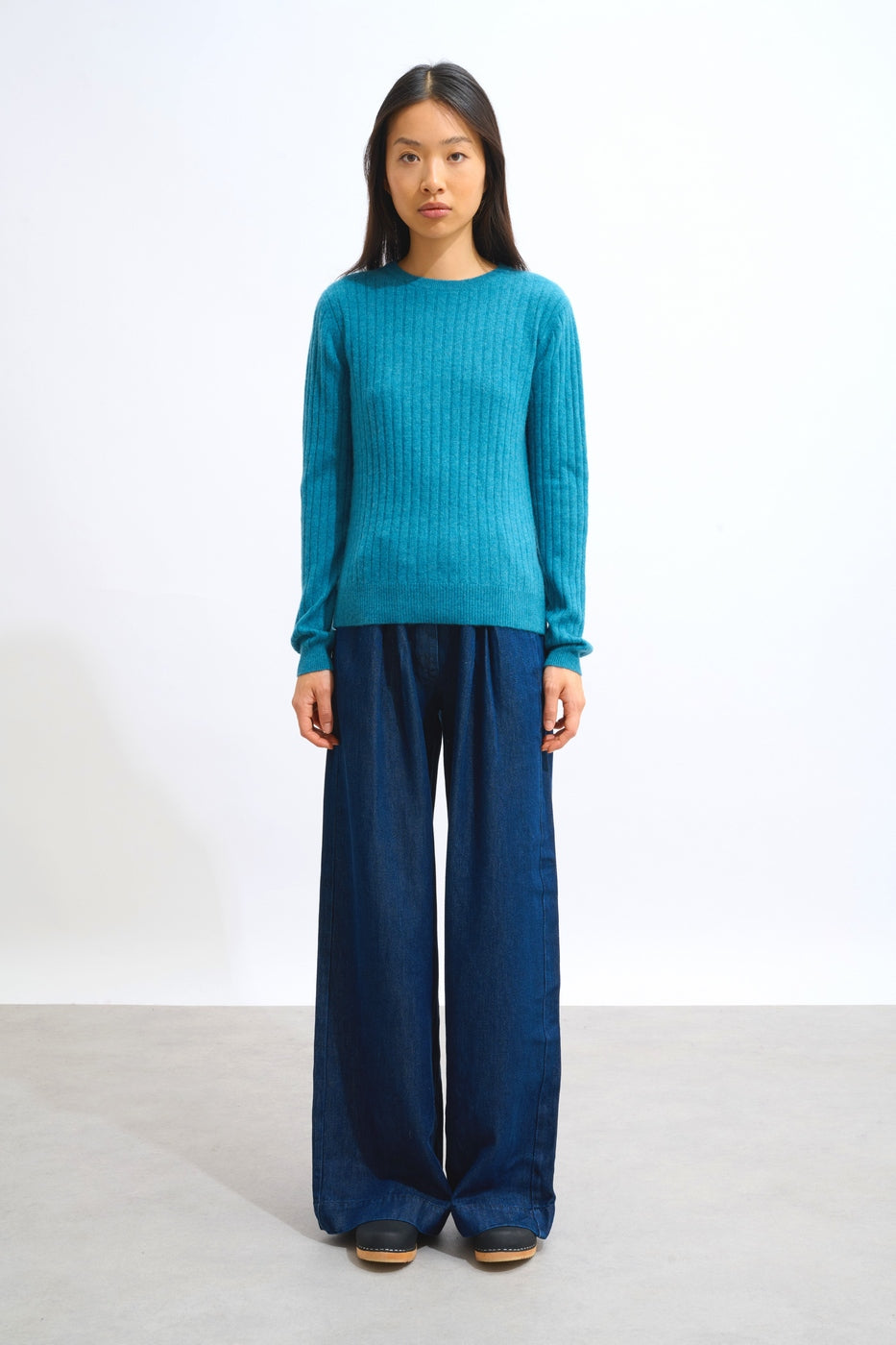 Round Neck Sweater - Bella - Mottled Duck