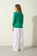 Round-Neck Buttoned Back Jumper - Estaris - Mint
