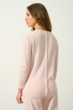 Pull Col Rond Boutonné Dos - Estaris - Poudre