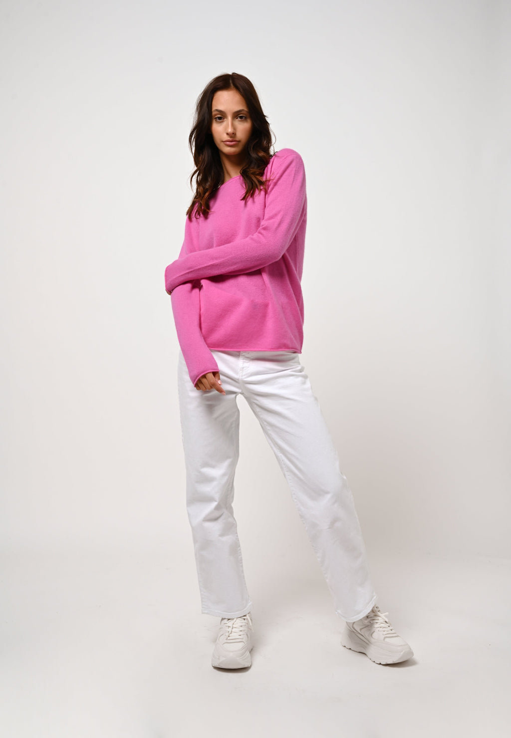 Pull Col Bateau Criou - Rose - 100% Cachemire - 2 Fils