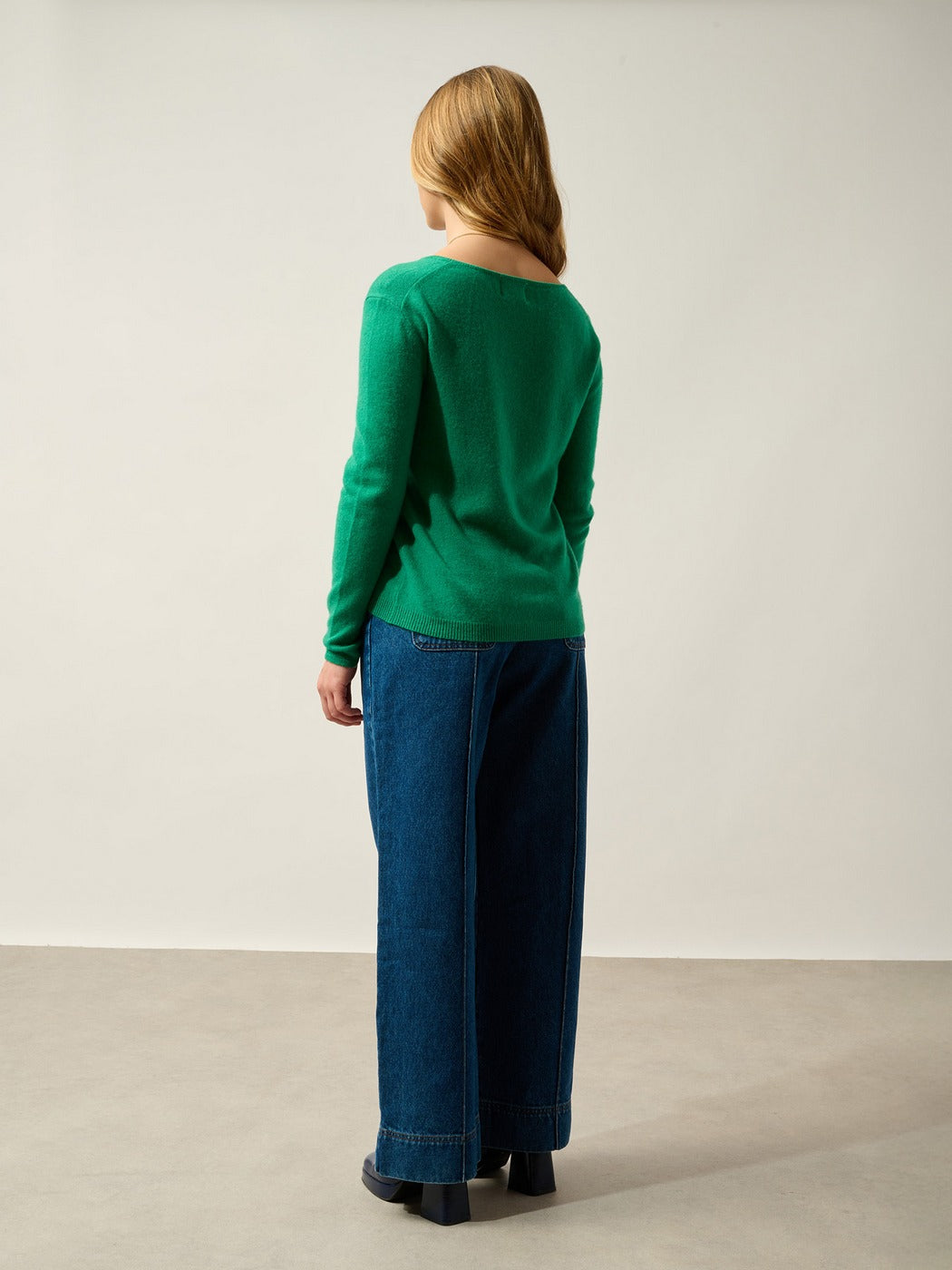 Pull Col Bateau Lanfon - 100% Cachemire, 2 Fils - Menthe