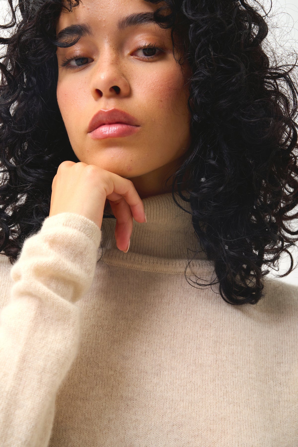 Turtleneck Sweater - Bise - Beige