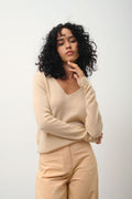 Pull Col V - Galise - Beige